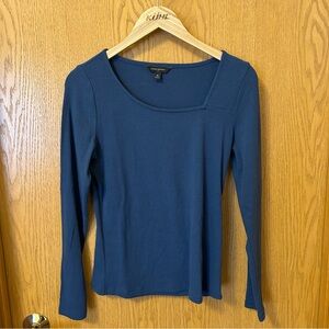 Banana Republic Asymmetrical Neckline Ribbed Long Sleeve Top